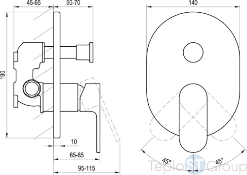 Смеситель для ванны и душа Ravak Chrome CR 065.20BL.O2.RB070 R-box X070433 - купить с доставкой по России фото 3