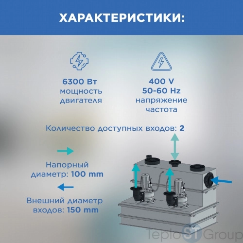 Канализационная станция SANICUBIC 2 SC5.5 T - купить оптом у дилера TeploSTGroup по всей России ✅ ☎ 8 (800) 600-96-13 фото 8