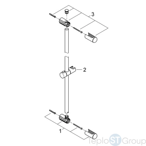 Душевая штанга Grohe Euphoria 27500000 Хром - купить с доставкой по России фото 2