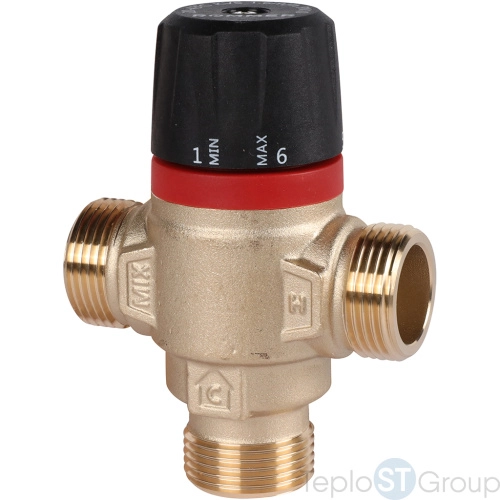 Rommer RVM-0121-164320 Термостатический смесительный клапан для систем отопления и ГВС 3/4  НР 20-43°С KV 1,6 (боковое смешивание) - купить оптом с доставкой по России