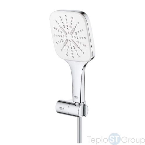 Душевой набор GROHE Rainshower SmartActive 130 Cube 26588LS0 3 вида струй, белая луна - купить оптом у дилера TeploSTGroup по всей России ✅ ☎ 8 (800) 600-96-13 фото 5