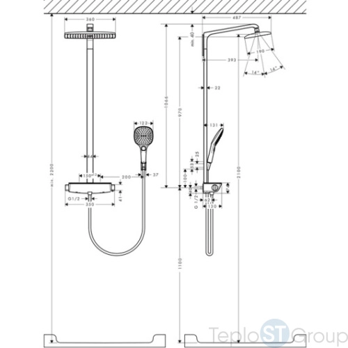 Душевая система Hansgrohe Raindance Select E 360 Showerpipe 27112000 хром - купить с доставкой по России фото 5