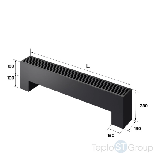 Конвектор напольный Royal Thermo STEP-180/180/800-3-N-BL-LG-BL - купить с доставкой по России фото 2