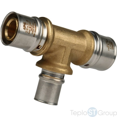 Stout Тройник переходной 32х20х26 для металлопластиковых труб прессовой - купить оптом с доставкой по России фото 2