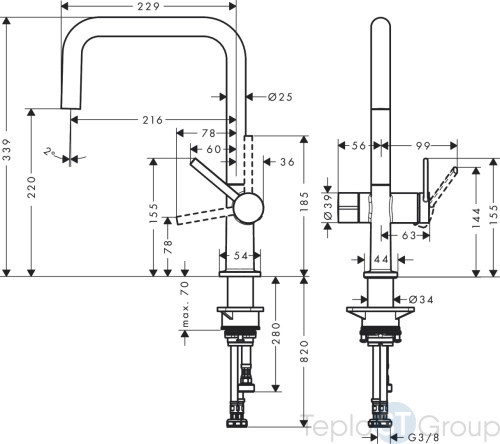 Кухонный смеситель Hansgrohe Talis M54 72807800 - купить с доставкой по России фото 3