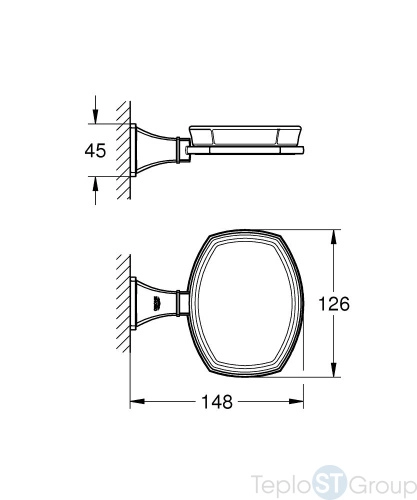 Мыльница керамическая с держателем Grohe Grandera (40628IG0), хром/золото - купить с доставкой по России фото 2