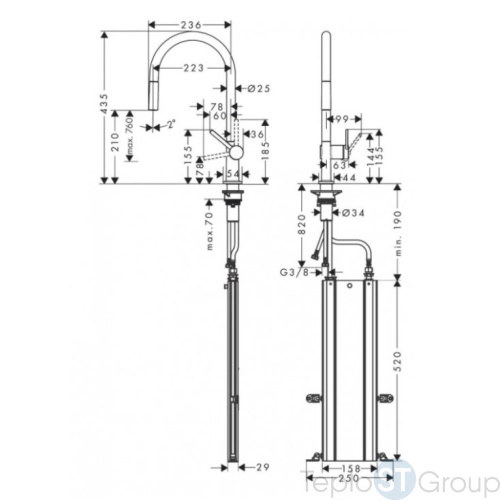 Смеситель для кухни Hansgrohe Talis M54 72803000 - купить с доставкой по России фото 2