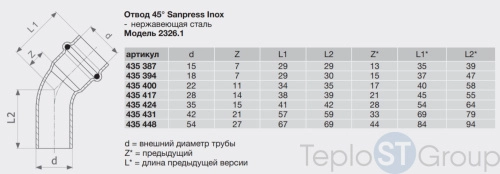 Угол-вставка пресс 45 град. нержавеющая сталь Sanpress Inox VIEGA 42 (435431) - купить оптом у дилера TeploSTGroup по всей России ✅ ☎ 8 (800) 600-96-13 фото 5