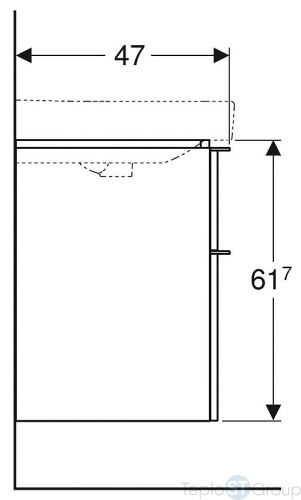 Тумба под раковину Geberit Smyle Square 58x61 500.352.JR.1 пекан - купить оптом с доставкой по России фото 3