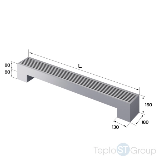 Конвектор напольный Royal Thermo STEP-80/180/1800-1-N-SS-LG-NA - купить с доставкой по России фото 2