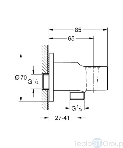 Подключение для душевого шланга Grohe Tempesta 28628001 - купить оптом у дилера TeploSTGroup по всей России ✅ ☎ 8 (800) 600-96-13 фото 3