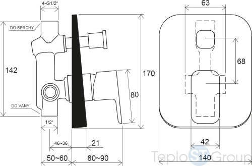 Смеситель для душа Ravak 10° Free TD F 061.00 X070134 с внутренней частью - купить с доставкой по России фото 2