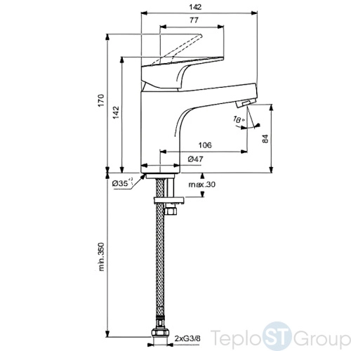 Смеситель для раковины Ideal Standard Cerabase BC827AA - купить с доставкой по России фото 3