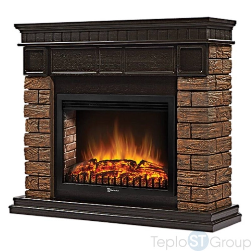 Портал Firelight Bricks Wood 30 камень коричневый, шпон темный дуб - купить оптом с доставкой по России фото 4