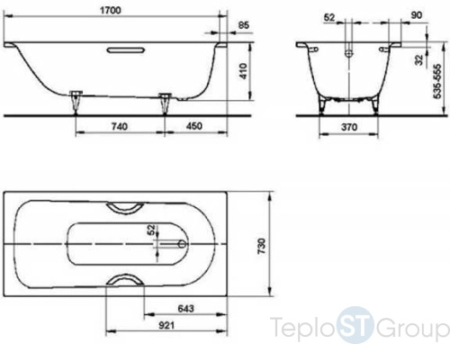 Стальная ванна Kaldewei Saniform Plus Star 170x73 anti-sleap mod. 334 133430000001 - купить с доставкой по России фото 2