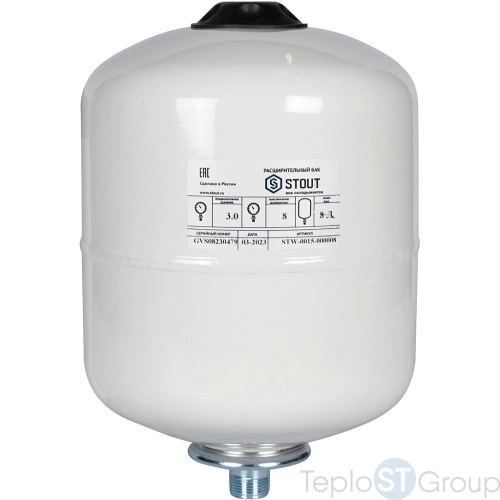 Stout STW-0015-000008 расширительный бак, для ГВС 8 л. вертикальный (цвет белый) - купить оптом с доставкой по России