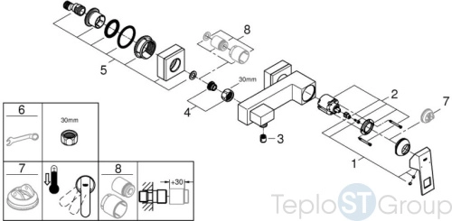 Смеситель для душа Grohe Eurocube 23145000 - купить с доставкой по России фото 2