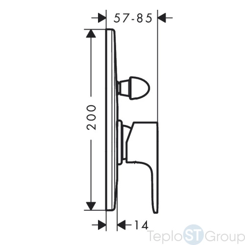 Смеситель для ванны c душем Hansgrohe Rebris E 72459670, черный матовый - купить оптом у дилера TeploSTGroup по всей России ✅ ☎ 8 (800) 600-96-13 фото 2