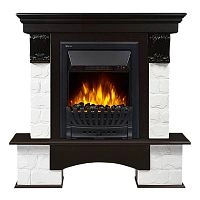 Портал Firelight Forte Classic камень белый, шпон темный дуб - купить с доставкой по России