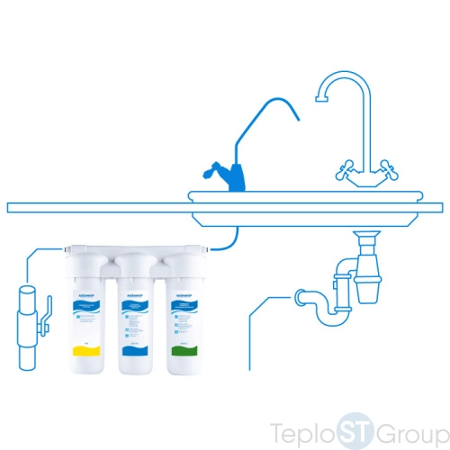 Фильтр под кран питьевой воды 3-х ступ. Аквафор Трио Норма см./элем. PP5-B510-02-07 для мягкой воды 201682 - купить с доставкой по России фото 2