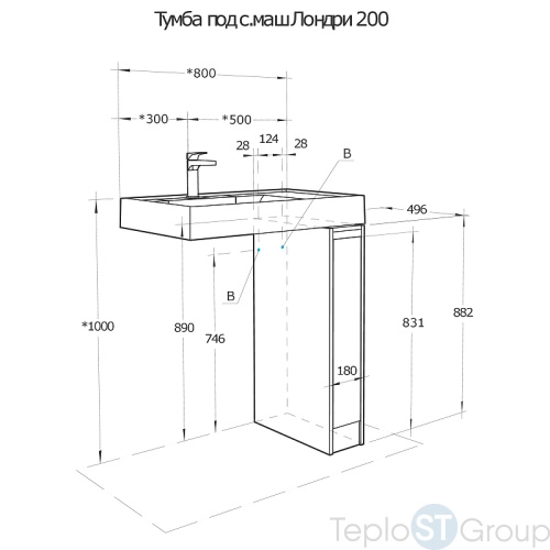 Тумба под раковину Aquaton Лондри 18x88 1A267101LHDY0 - купить оптом с доставкой по России фото 2