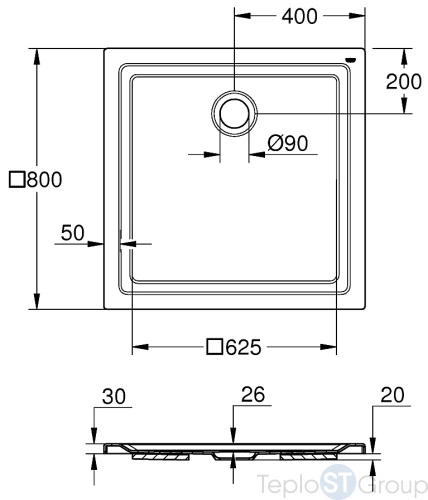 Душевой поддон Grohe 80x80 39302000 - купить с доставкой по России фото 2