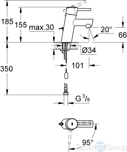 Смеситель для раковины Grohe Concetto New 2338110E - купить с доставкой по России фото 2