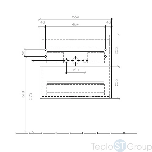 Тумба под раковину Villeroy&Boch Avento 56x52 A88900B4 - купить с доставкой по России фото 5