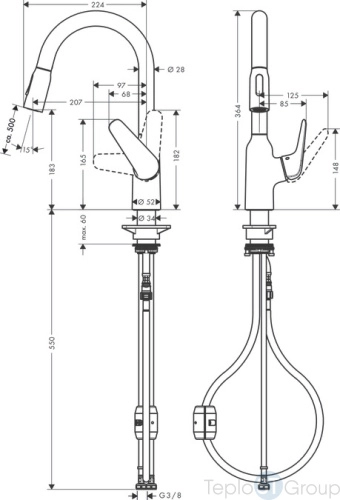 Смеситель для кухни Hansgrohe Focus M42 71801800 - купить с доставкой по России фото 2