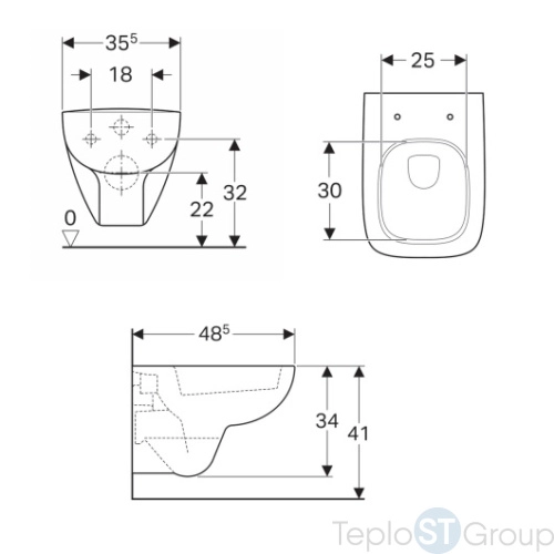 Чаша подвесного унитаза Geberit Renova Compact Square 206145000 - купить оптом у дилера TeploSTGroup по всей России ✅ ☎ 8 (800) 600-96-13 фото 4