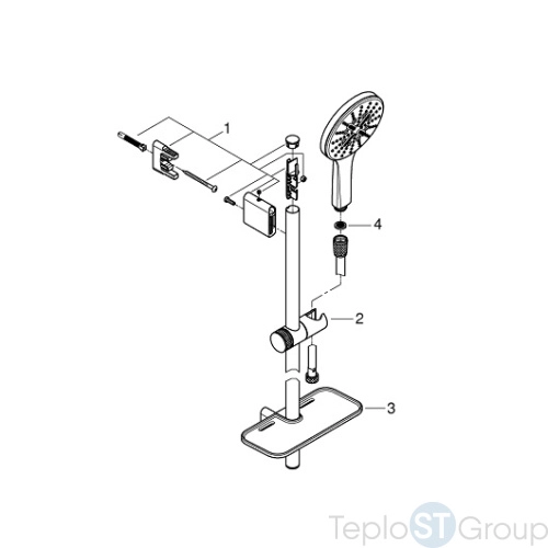 Душевой гарнитур GROHE Rainshower SmartActive 130 Cube 26578LS0 белая луна - купить с доставкой по России фото 4