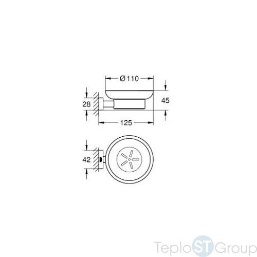 Мыльница с держателем Grohe Essentials Cube 40754001 хром - купить оптом у дилера TeploSTGroup по всей России ✅ ☎ 8 (800) 600-96-13 фото 2