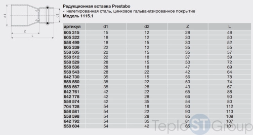 Муфта-вставка пресс оцинкованная сталь Prestabo VIEGA 28x22 (558543) - купить оптом у дилера TeploSTGroup по всей России ✅ ☎ 8 (800) 600-96-13 фото 5