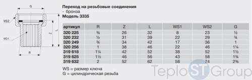 Соединение Viega с накидной гайкой НВ 1/2" плоская прокладка бронза (320232) - купить с доставкой по России фото 5