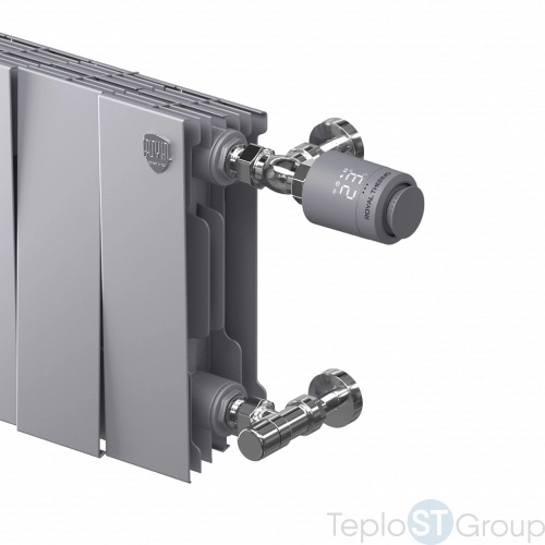 Набор термостатический для радиатора осевой Royal Thermo Design Pro 15 мм М30х1,5 (Хром) - купить оптом с доставкой по России фото 2