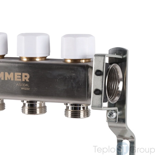 Rommer RMS-3200-000004 Rommer Коллектор из нержавеющей стали без расходомеров 4 вых. - купить оптом у дилера TeploSTGroup по всей России ✅ ☎ 8 (800) 600-96-13 фото 5