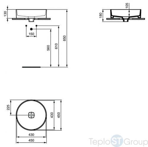 Раковина Ideal Standard Strada II T295901 45х45 керамика - купить с доставкой по России фото 3