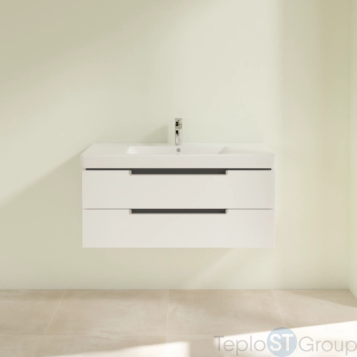 Тумба под раковину Villeroy & Boch Subway 2.0 987 x 420 x 449 mm A69000DH 2 выдвижных ящика,  Glossy White - купить с доставкой по России фото 3