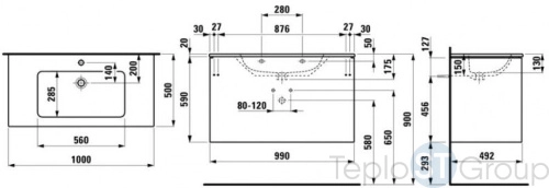 Тумба с раковиной Laufen Base 100x49 8.6496.2.262.104.1 светлый вяз - купить с доставкой по России фото 2