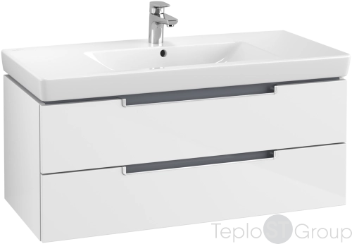 Тумба под раковину Villeroy & Boch Subway 2.0 987 x 420 x 449 mm A69000DH 2 выдвижных ящика,  Glossy White - купить оптом с доставкой по России