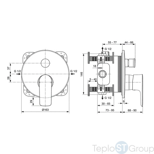 Смеситель для ванны Ideal Standard Connect Air A7035AA (внешняя часть) - купить с доставкой по России фото 2