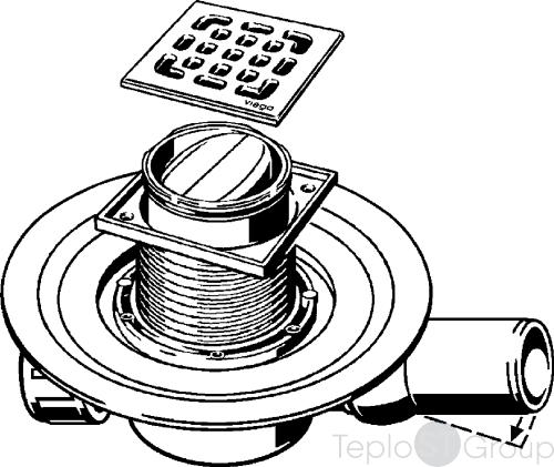 Трап для душа Viega Advantix 100х100 с сухим затвором 583248 - купить оптом с доставкой по России фото 3