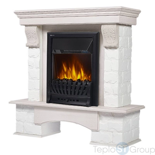 Портал Firelight Forte Classic камень белый, шпон беленый дуб - купить оптом с доставкой по России фото 2