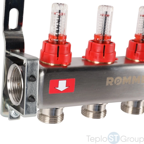 Rommer RMS-1200-000004 Rommer Коллектор из нержавеющей стали с расходомерами 4 вых. - купить с доставкой по России фото 10