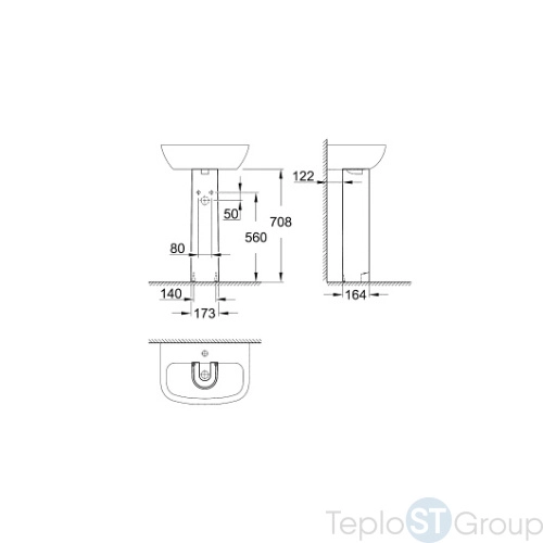 Пьедестал для раковины Grohe BauCeramic 39425000 - купить с доставкой по России фото 3