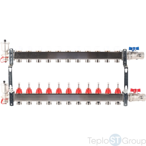 Rommer RMS-1210-000011 Rommer Коллектор из нержавеющей стали в сборе с расходомерами 11 вых. - купить с доставкой по России фото 10