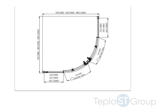 Душевой уголок Aquatek 100x100 AQ ARI RO10020CH (AQNAA2142-100) - купить с доставкой по России фото 3