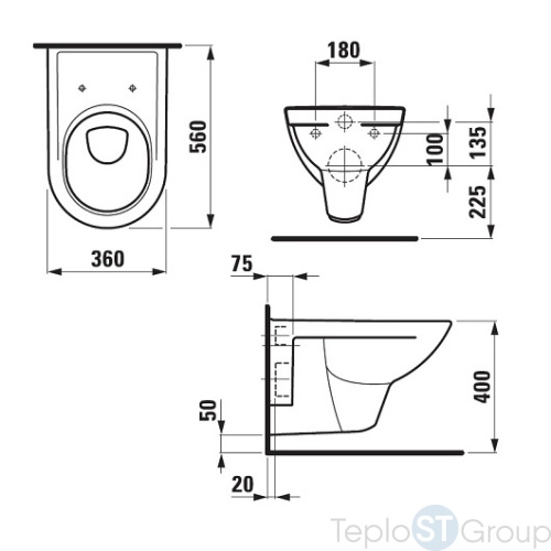 Подвесной унитаз Laufen PRO  8.2095.0.000.000.1 - купить оптом у дилера TeploSTGroup по всей России ✅ ☎ 8 (800) 600-96-13 фото 3