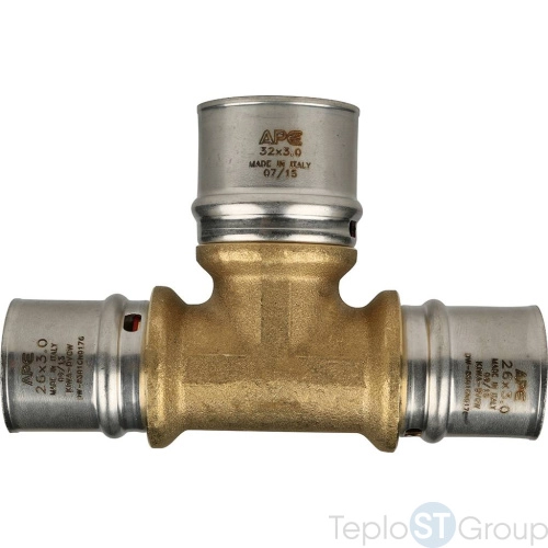 Stout Тройник переходной 26х32х26 для металлопластиковых труб прессовой - купить оптом с доставкой по России фото 5