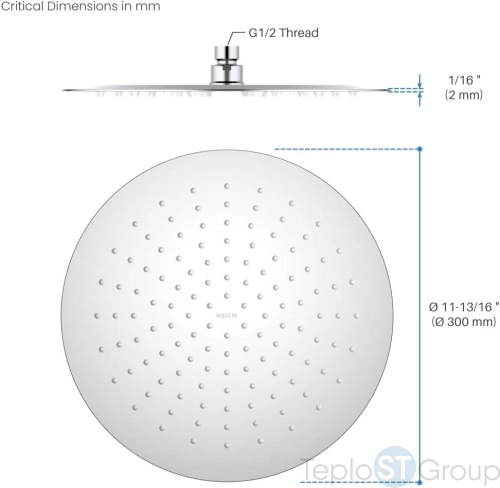 Верхний душ Aquatek AQ2075CR хром - купить оптом у дилера TeploSTGroup по всей России ✅ ☎ 8 (800) 600-96-13 фото 4